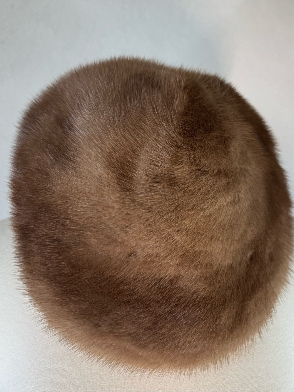 Eaton  Natural Brown Fur Hat with Gold-Trim Label